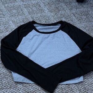 Black and Gray Women's Long Sleeve Top